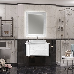 Opadiris Мебель для ванной Луиджи 90 One 67 подвесная белая матовая – фотография-2
